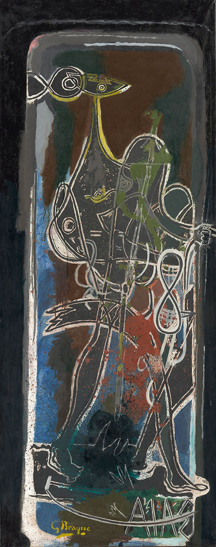 Georges Braque, Ajax, 1949-54, oil on paper mounted on canvas, 179 x 71 cm, Bequest of Florene May Schoenborn, Art Institute of Chicago #1997.447, © 2015 Artists Rights Society (ARS), New York - ADAGP, Paris