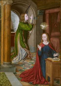 Jean Hey (the Master of Moulins), The Annunciation, c. 1500. Oil on panel. The Art Institute of Chicago: Mr. and Mrs. Martin A. Ryerson Collection.