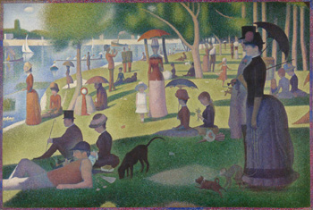Georges-Pierre Seurat, French. A Sunday on La Grande Jatte — 1884, 1884–86, painted border 1888/89. Oil on canvas. The Art Institute of Chicago: Helen Birch Bartlett Memorial Collection, 1926.224.
