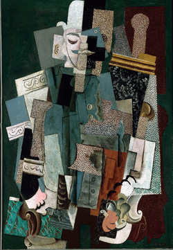 Pablo Picasso, Spanish. Untitled (Man with Moustache, Buttoned Vest, and Pipe), 1915. Oil on canvas. The Art Institute of Chicago: Gift of Mrs. Leigh B. Block in memory of Albert D. Lasker, 1952.1116.