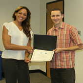 Carla Stone (left) with RET director Dr. Lincoln Lauhon.