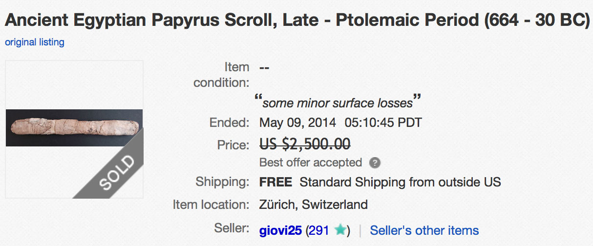 Ancient Papyrus Scroll for sale on eBay