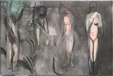 An image of the painting with some color allowed insight into Matisse's revision processes.