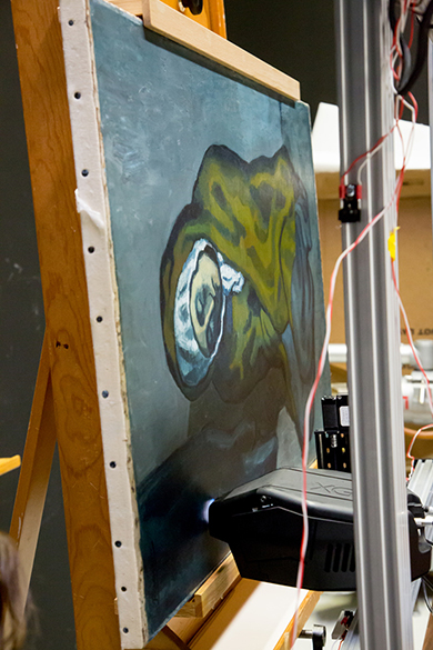 X-ray fluorescence instrument set up for the scan of La Miséreuse accroupie. © Art Gallery of Ontario (AGO)