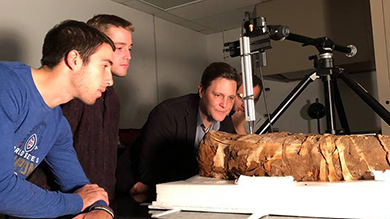 Center director Marc Walton and students were able to distinguish some of the mummy preparation techniques used in different workshops by comparing the Garrett mummy to those at the Phoebe A. Hearst Museum of Anthropology at University of California, Berkeley.