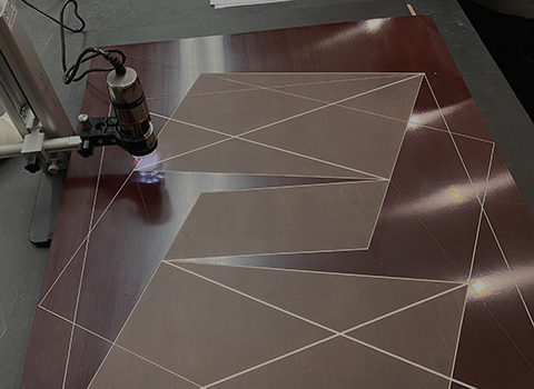 Material examined under microscope