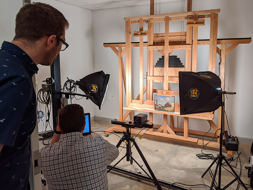 Center postdoctoral fellow Marc Vermeulen brought the portable MA-XRF scanner to Puerto Rico for the project.